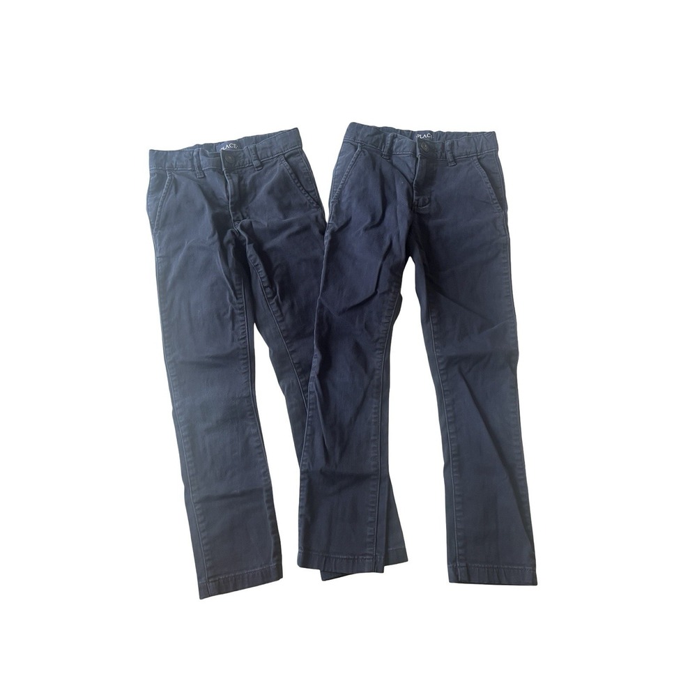 Children's Place Size 7 Slim Navy Blue Pants‎ Adjustable School Cotton Blend